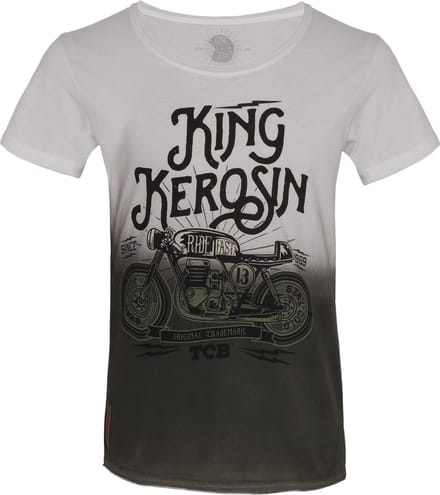 King Kerosin T-shirt TCB Dip Dye Witite Olijfgroen