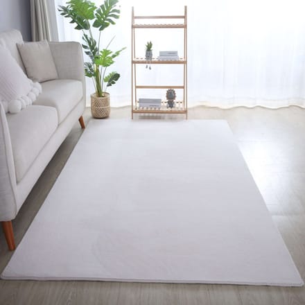 Flycarpets Alberta Laagpolig Fluffy Vloerkleed - Creme - 80x250 cm