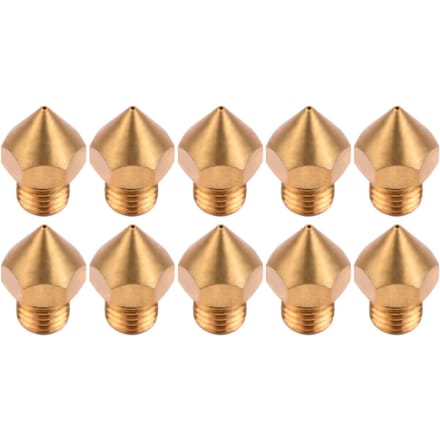 Aibecy 10 stuks 3D-printer extruder messing mondstuk 0,4 mm printer hotend compatibel met CR10S Pro 3D 10pcs goud