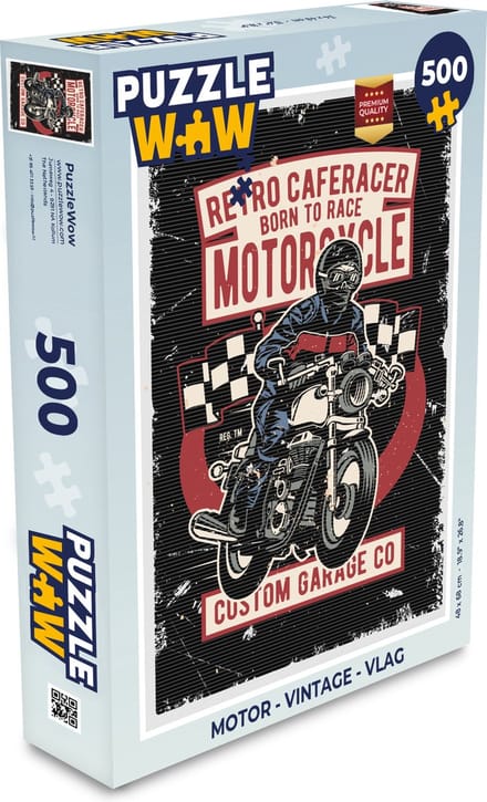 Puzzel Motor - Vintage - Vlag - Legpuzzel - Puzzel 500 stukjes