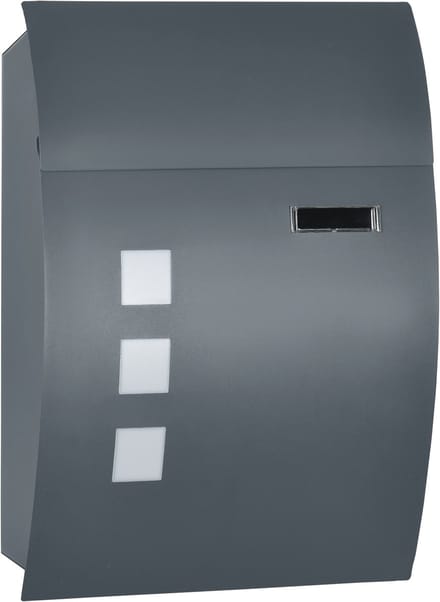 HOMCOM - Brievenbus - Staal - 32L x 10B x 45H cm - Donkergrijs
