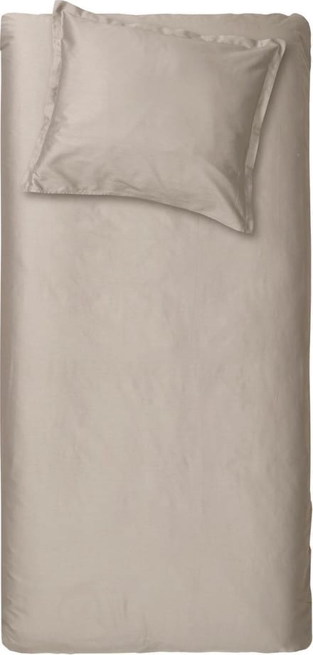 Cinderella Sundays Dekbedovertrek - 1 persoons - Satijn - 140 x 200/220 cm - Taupe + 1 kussensloop 60x70