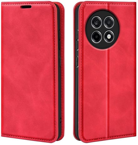 MobyDefend Hoesje - Geschikt voor OnePlus 13R - Luxe Wallet Bookcase (Magnetische Sluiting) - Rood