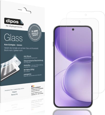 dipos – 2x Matte Pantserfolie geschikt voor Oppo Reno16 | 9H Screenprotector