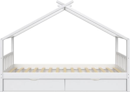 Vitalispa Design Huisbed – 90x200 cm met 2 laden Wit