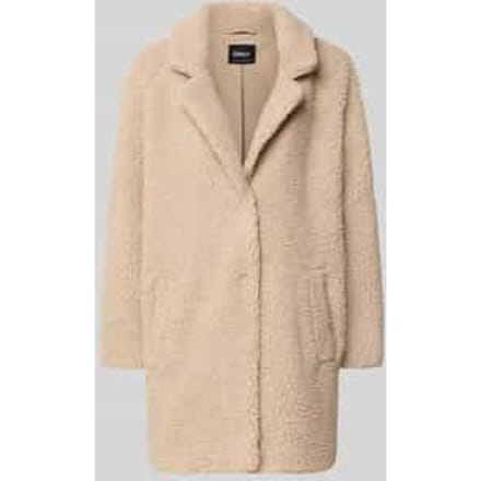 Relaxed fit lange jas van teddybont met reverskraag, model 'NEWAURELIA'