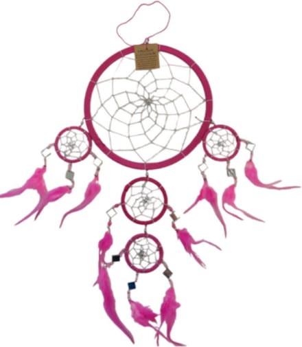 Dromenvanger - spiegel - 22cm - roze - Dreamcatcher