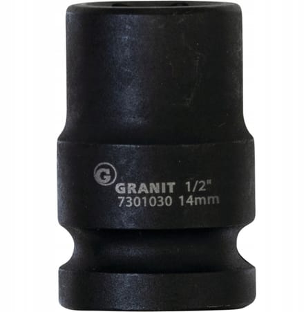 Slagdoppen 1/2" 14mm Zeskant Kort - Granit Black Edition
