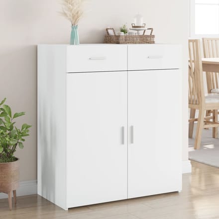vidaXL - Dressoir - 80x42,5x93 - cm - bewerkt - hout - wit