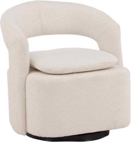 Svea - Teno draaibare fauteuil - boucle - wit