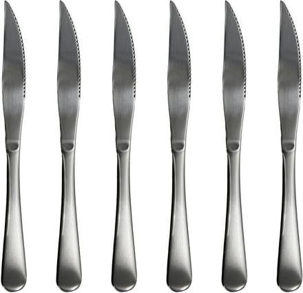 Steakmessen - 6 Stuks - RVS - Vaatwasserbestendig - Steak bestek - Messenset - Vleesmessen - 23 cm - RVS