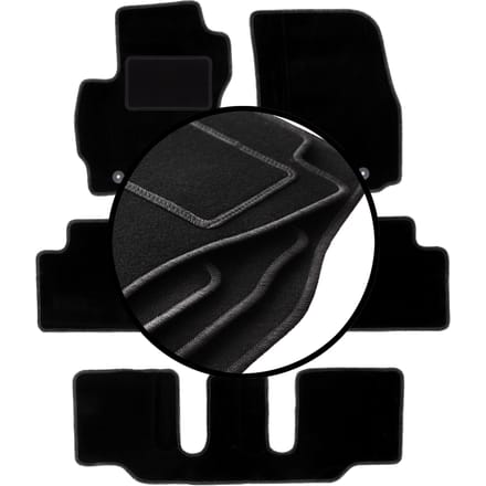 Set velours vloermatten voor: Mazda 5 I 7-zits (2005-2010)