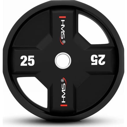 HMS TPC Serie - Olympische Halterschijf - 25kg - Polyurethaan - Ergonomische Handgrepen