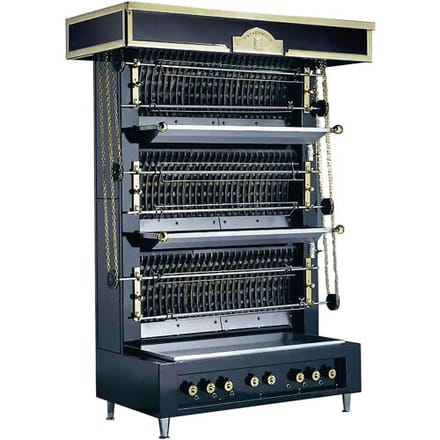 UBERT Vlammenwand grill - 20kW - met 4 spiesen voor maximaal 20 kippen