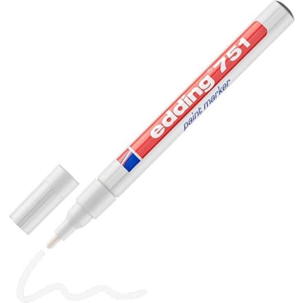 Paintmarker edding 751 op oliebasis 1-2mm wit