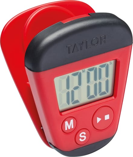 KitchenCraft Taylor Digitale Kookwekker - 4 x 5,5 x 7 cm Plastic - Zwart En Rood