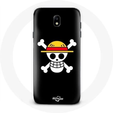 Case voor Samsung Galaxy J7 2017 One Piece Manga Skull Zwarte Achtergrond