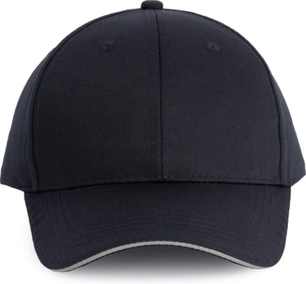 WK. Designed To Work Contrasterende sandwichpet 6 panelen Oeko-Tex WKP145 - Navy / Silver - One size