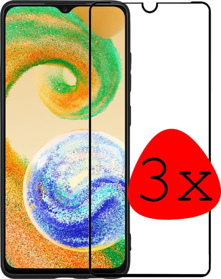 Screenprotector - 3 Stuks Geschikt voor Samsung Galaxy A04s - Full Cover - Beschermglas - Gehard Glas - Tempered Glass - Screen Protector