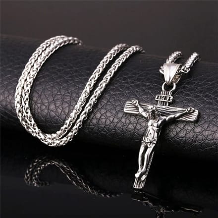WiseGoods Luxe Collier Met Kruis - Zilverkleurig