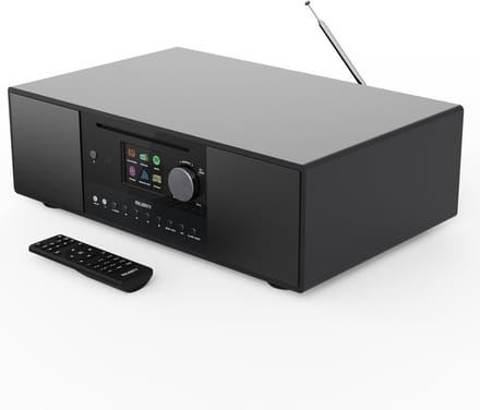 Majority Quadriga - Internetradio - DAB/DAB+ - CD-speler - Bluetooth - Wekker - 120W - Zwart