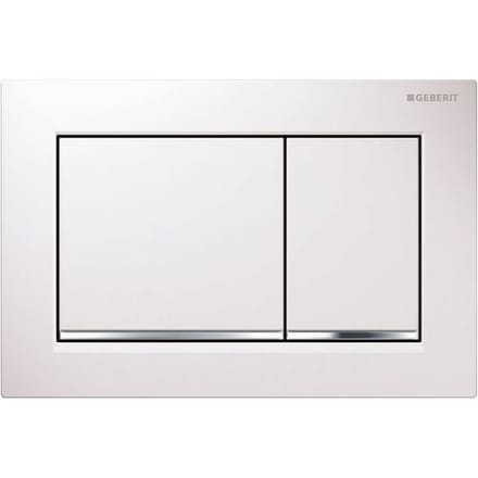 Geberit Omega20 bedieningsplaat - 2-toets spoeling - vierkant - dualflush - wit glans chroom