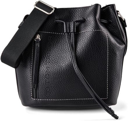 TOM TAILOR schoudertas Analisa Bucket Bag Black zwart