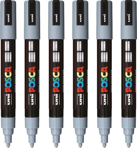 Posca - Verfstift PC5M M grijs | 6 stuks