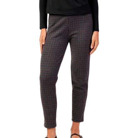 Slim fit broeken Admas Stretch broek met houndstooth motief Granate