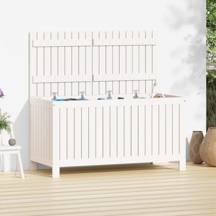 vidaXL - Tuinbox - 121x55x64 - cm - massief - grenenhout - wit