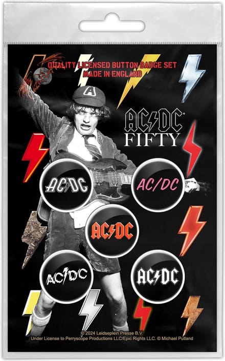 AC/DC - Bolt Array Badge/button - Set van 5 - Zwart