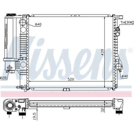 Radiator, motorkoeling NISSENS 60607