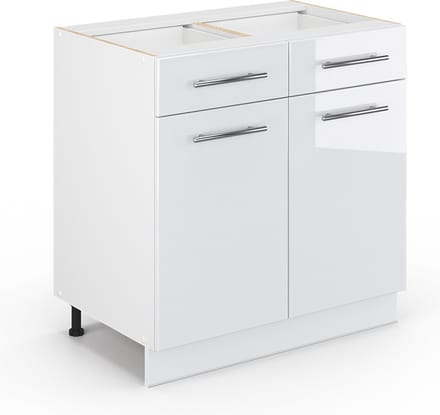 Vicco Fame-Line Keukenonderkast – 80 cm, WB Eik Wit Hoogglans