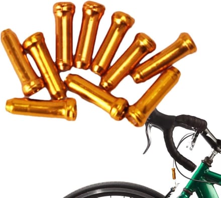 Fiets Kabel Eindkappen - Remkabel Covers - Fiets Bescherming - Aluminium Legering - 10 Stuks - Goud
