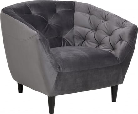 Fauteuil Thyrza - fluweel - donkergrijs