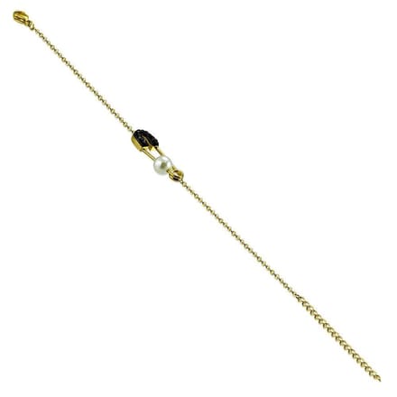 Montebello Armband Aili Black - 316L Staal - Parel - 17+3cm