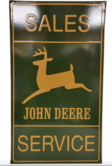 John Deere Sales Service Emaille Bord - 70 x 40 cm