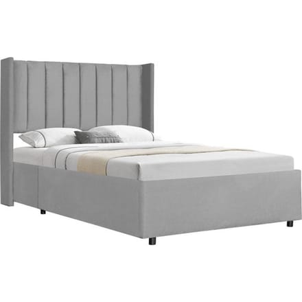 Gestoffeerd bed Savona - 200 x 140 cm - Lichtgrijs - Incl. Bedlade