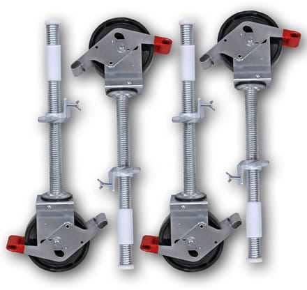 Heavy Duty Steigerwielen met Massief Rubberen Banden - Universeel Geschikt