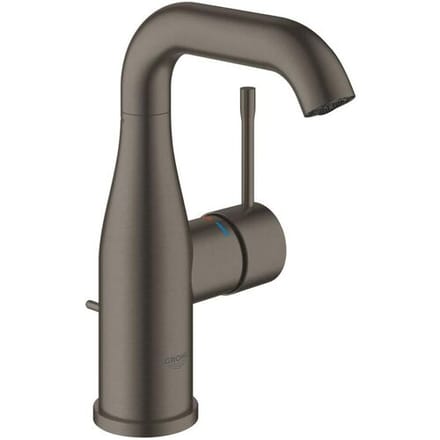 GROHE Essence Wastafelkraan – Medium - Met trekwaste - Hard graphite geborsteld (mat antraciet) - AquaCalibrator