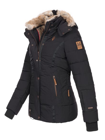 Marikoo dames winterjas Nekoo met imitatiebont capuchon & teddyvoering