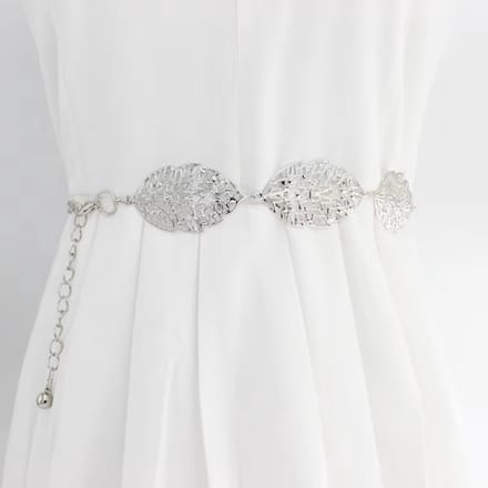 Bruidsriem In Blad Vorm | Riem | Ceintuur Dames | Bruiloft Accessoires | Zilver