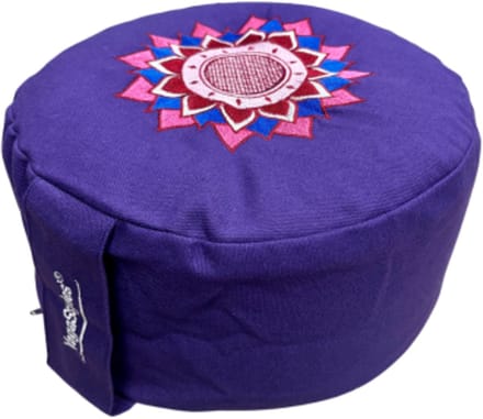 Design Meditatiekussen rond - Paars met Lotus