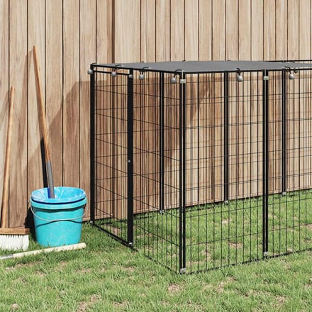 vidaXL - Hondenkennel - 6,05 - m² - staal - zwart