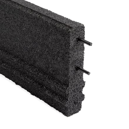 Rubbermagazijn - Opsluitband zwart - 100x25x5cm - Gazonomranding - Gerecycled rubber - Lange levensduur