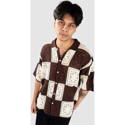 Woodbird WBBanks Crochet Knit Shirt bruin