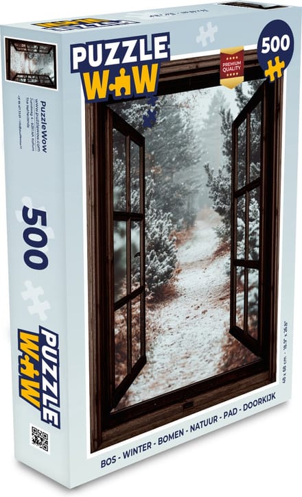 Puzzel Bos - Winter - Bomen - Natuur - Pad - Doorkijk - Legpuzzel - Puzzel 500 stukjes