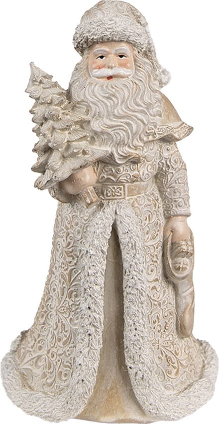 Clayre & Eef Beeld Kerstman 15 cm Goudkleurig Polyresin