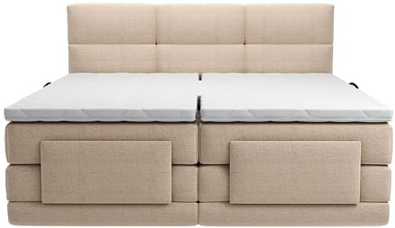 Vente-unique Boxspringbed stof beige 2 x 80 x 200 cm