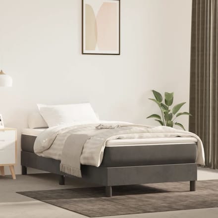 vidaXL - Boxspring - bed - 90x190 - cm - fluweel - donkergrijs